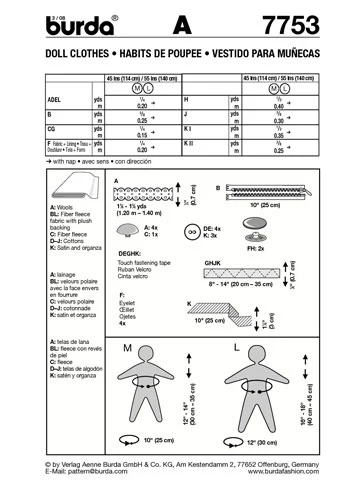 BURDA - 7753 Accessory Doll Clothes - Image 3