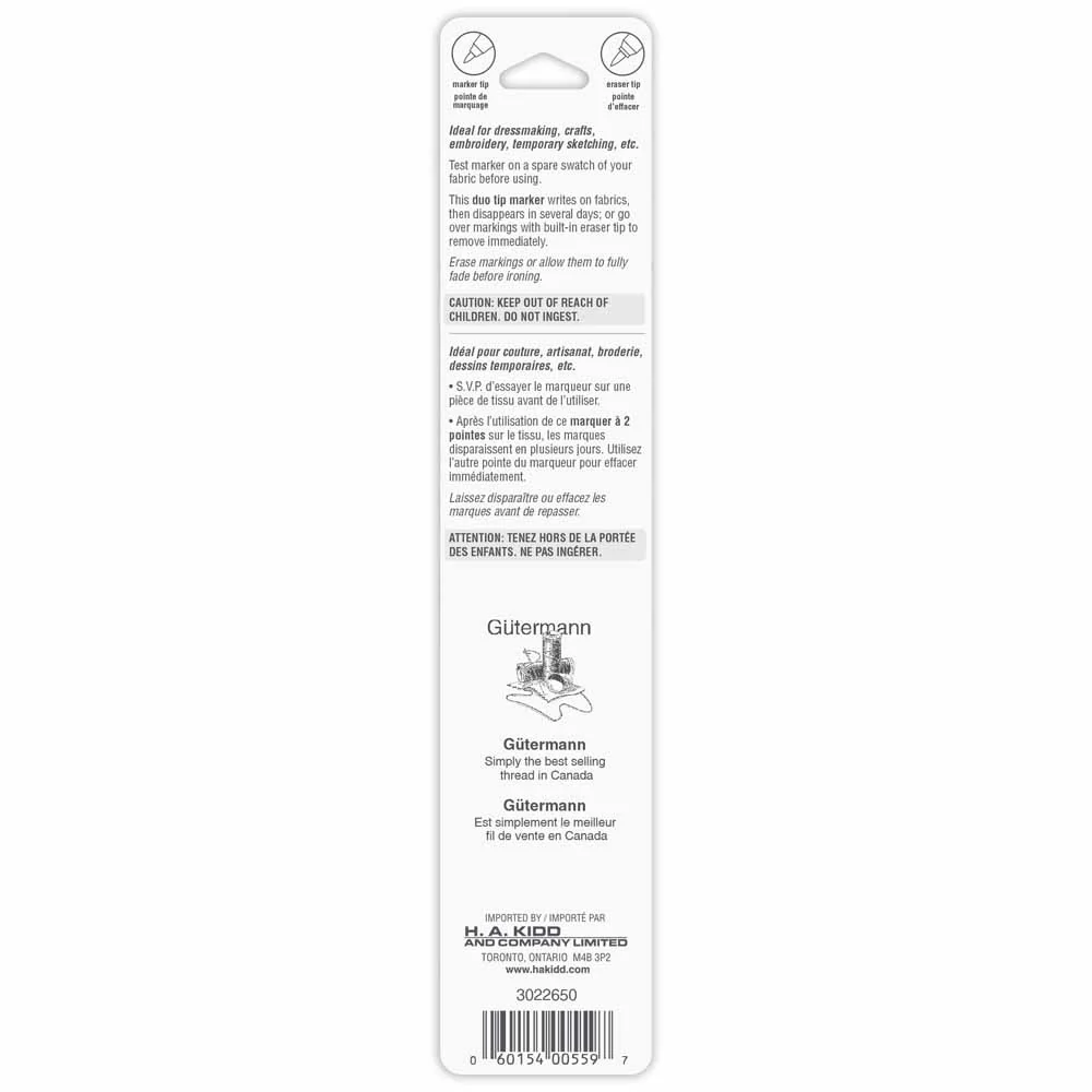 UNIQUE SEWING Fast Fade Fabric Marker with Eraser Tip - Purple - Image 4